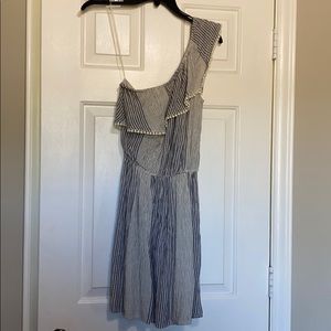 American Eagle one shoulder striped flowy dress